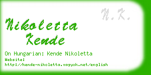 nikoletta kende business card